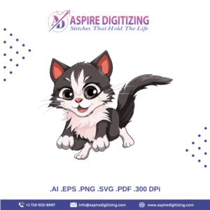 Playful Jumping Cat Vector – Cute Cartoon Cat Clipart for Fun Projects