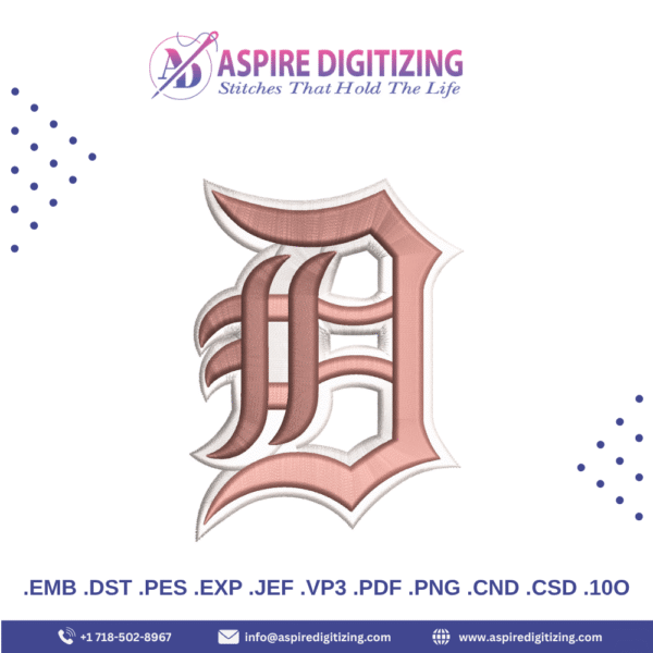 B 3D Embroidery Design – Bold & Dimensional Monogram for Custom Stitching