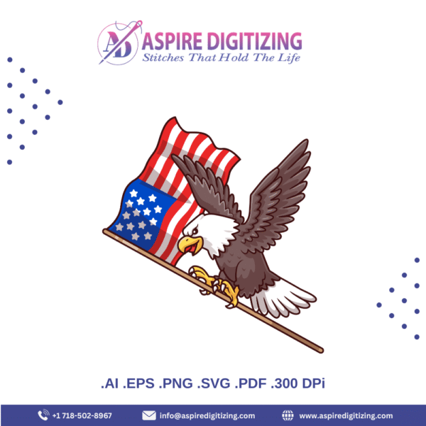 Bald Eagle Carrying American Flag – Patriotic USA Vector Design