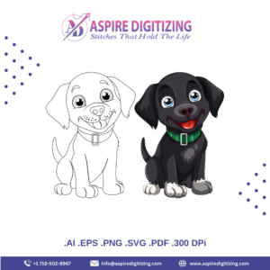 Black Labrador Puppy Vector – Loyal & Lovable Dog Clipart for Pet Projects