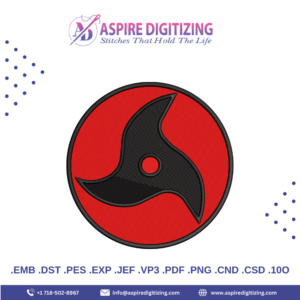 Blade Spinner Embroidery Design – Futuristic Weapon-Themed Stitch for Jackets, Caps & Patches