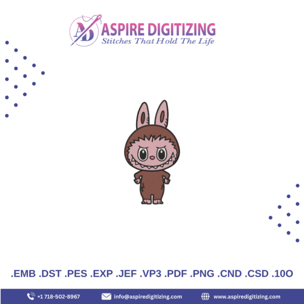 Labubu Dolls Embroidery Design – Mischievously Cute Character for Apparel, Patches & Gifts - Image 3