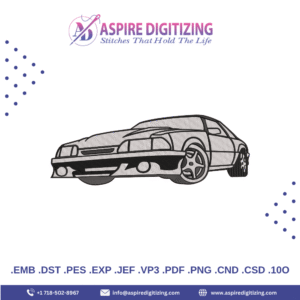 Car Logo Embroidery Design – Sleek Automotive Emblem for Custom Apparel & Accessories