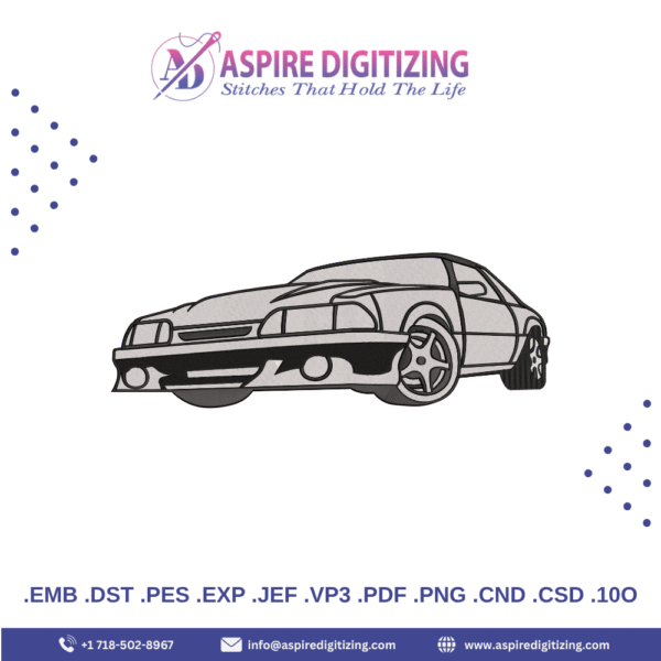 Car Logo Embroidery Design – Sleek Automotive Emblem for Custom Apparel & Accessories