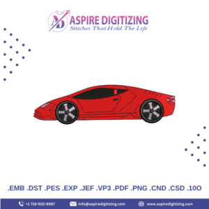 Car Logo PUFF Embroidery Design – 3D Stitch for Jackets, Caps & Uniforms