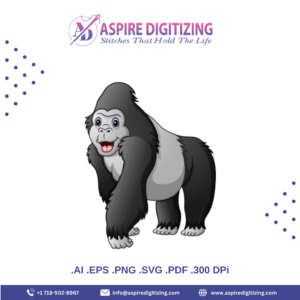 Cartoon Gorilla Vector – Playful Jungle Beast Illustration