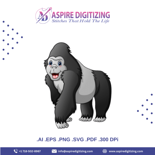 Cartoon Gorilla Vector – Playful Jungle Beast Illustration
