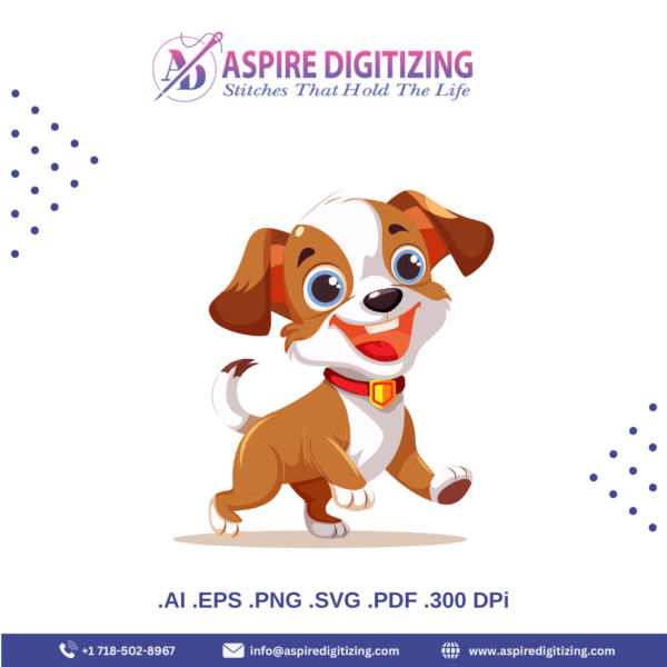 Cheerful Cartoon Dog Vector – Adorable Clipart for Fun & Creative Projects