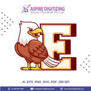 E for Eagle Vector – Bold Alphabet Animal Illustration