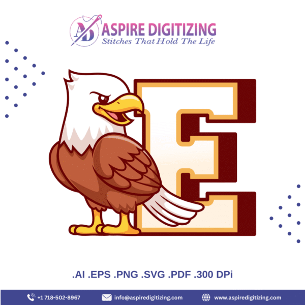E for Eagle Vector – Bold Alphabet Animal Illustration