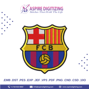 FCB Logo Embroidery Design – Bold Sports Emblem for Caps, Jerseys & Merch