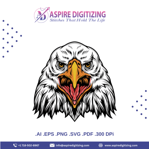 Fierce Eagle Head Vector – Bold & Colorful Animal Illustration