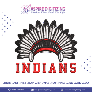 Indians Headdress Digitizing Design – Bold Cultural Statement for Precision Embroidery