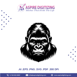 King Kong Gorilla Head Vector – Fierce and Bold Cartoon Illustration