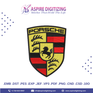 Premium Porsche Emblem Embroidery – 3D Stitch for Auto Enthusiasts