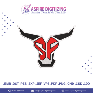 SF Logo Embroidery Design – Bold Monogram Stitch for Apparel, Hats & Branding