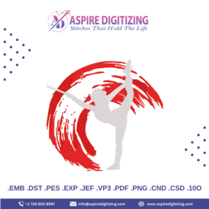 Twirler Logo Embroidery Design – Dynamic Spiral Stitch for Apparel, Dancewear & Merchandise