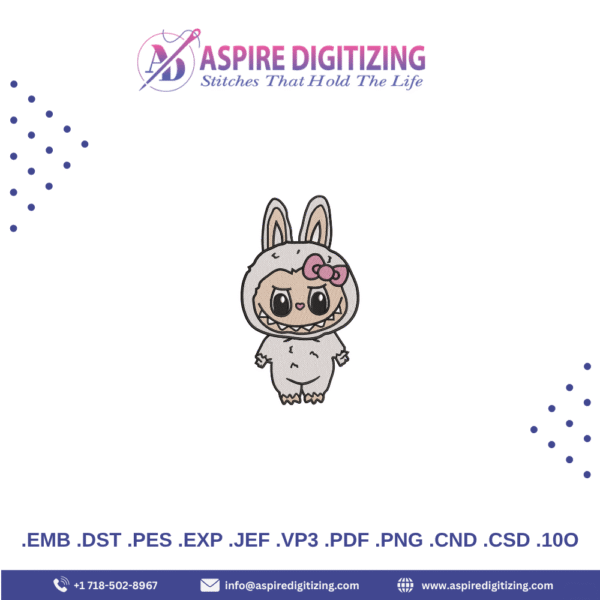 Labubu Dolls Embroidery Design – Mischievously Cute Character for Apparel, Patches & Gifts - Image 4