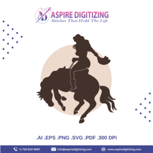 Cowgirl Riding a Bucking Horse Vector – Western Rodeo Illustration