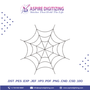 Spider Web Digitized Design – Intricate Web for Halloween & Gothic Embroidery Projects