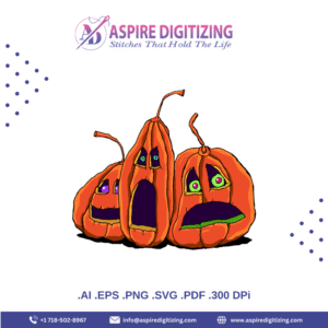 Three Jack-o'-Lanterns Halloween Vector Illustration