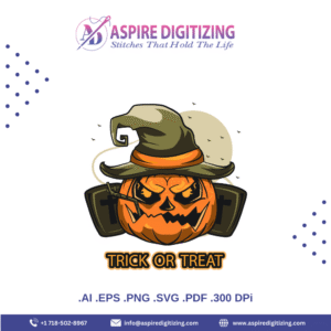 Trick or Treat Jack-o'-Lantern Halloween Vector Design