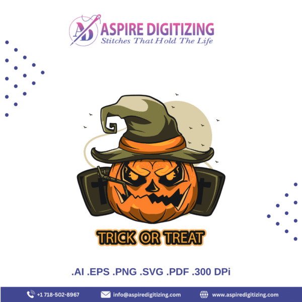 Trick or Treat Jack-o'-Lantern Halloween Vector Design